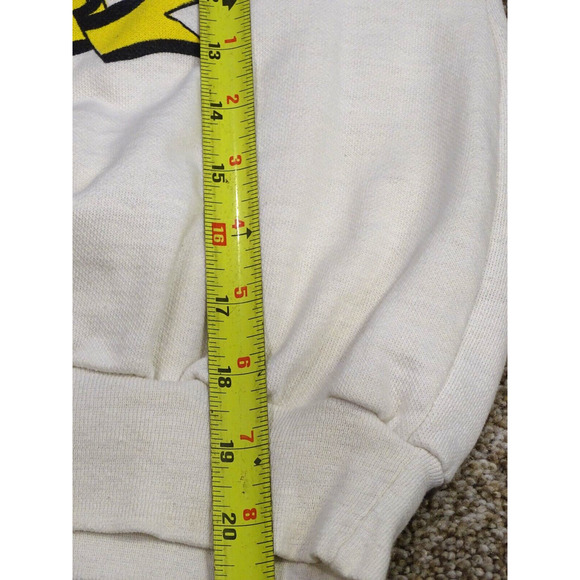 Vintage 80s Sweatshirt Panda Club Puff Paint Print Size S Double Collar Kidcore - Picture 7 of 12